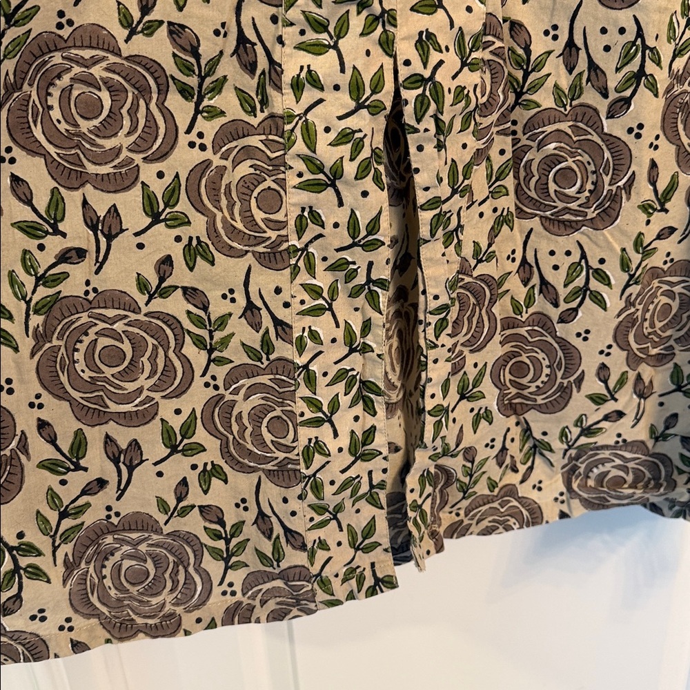 Floral Print Long Sleeve Dress - Beige/Brown - Picture 4 of 5